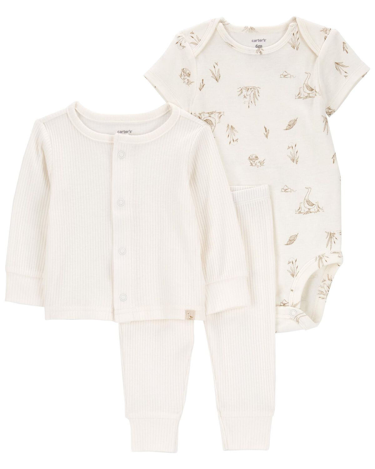 Ivory Baby 3-Piece Goose Little Cardigan Set | carters.com | Carter's