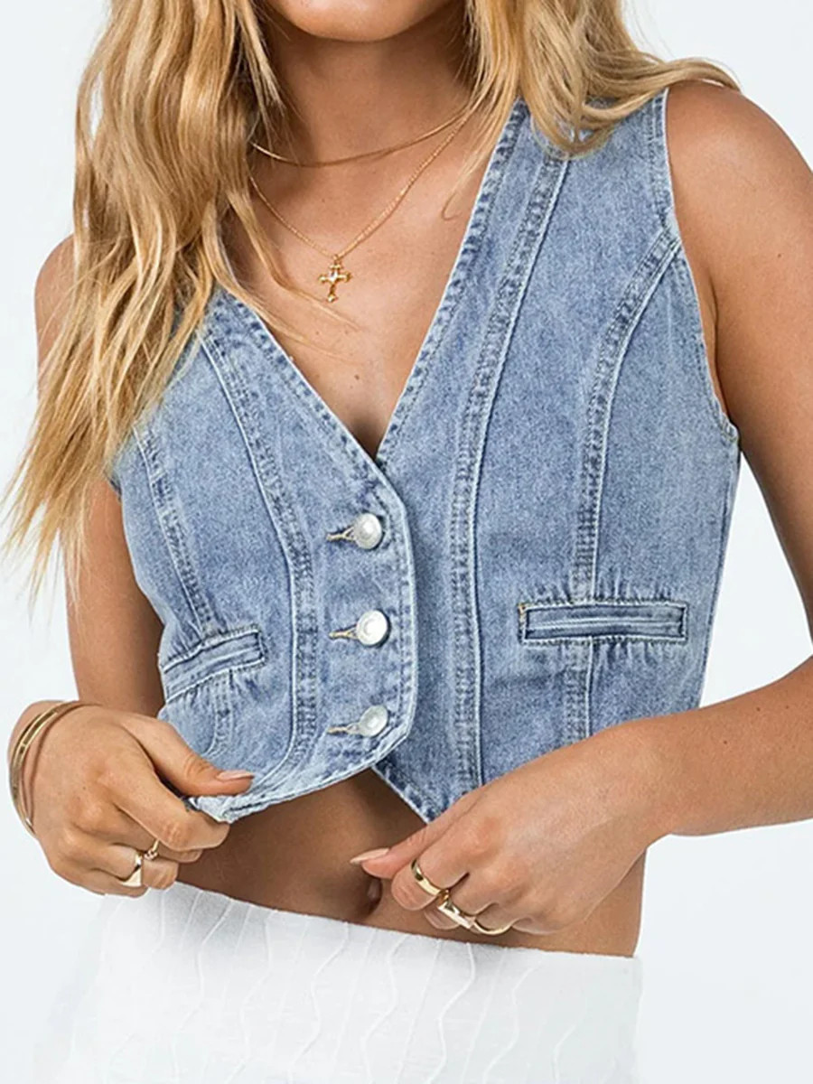 Denim Vest | @shopisostyle