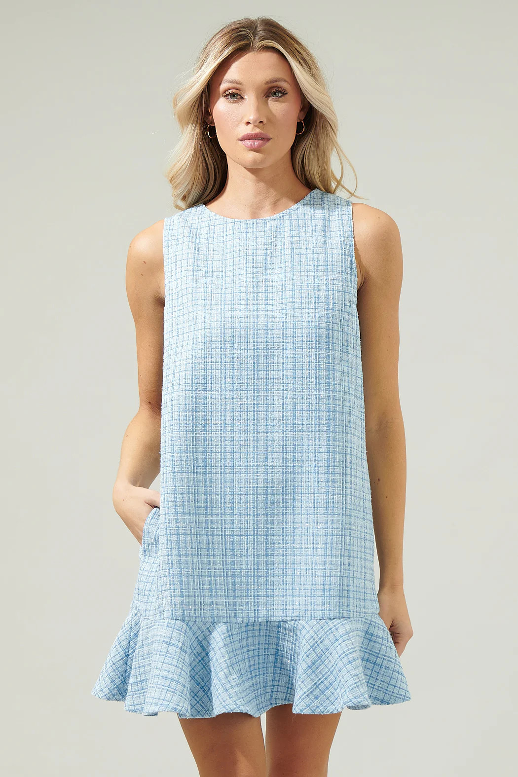Fairy Floss Ruffled Tweed Shift Dress | Sugarlips