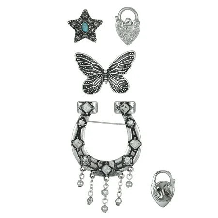 No Boundaries Holiday Gifting Horshoe Brooch Set | Walmart (US)