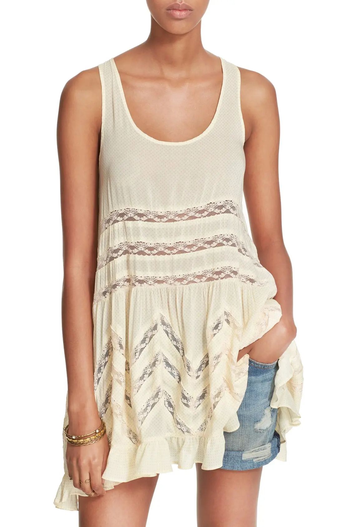 Swingy Lace Inset Tunic | Nordstrom