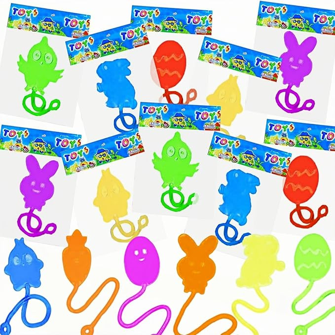 Easter Sticky Hands Toys 28 Pack Bunny Chick Carrot Styles Stretchy Sticky Party Favors for Kids,... | Amazon (CA)