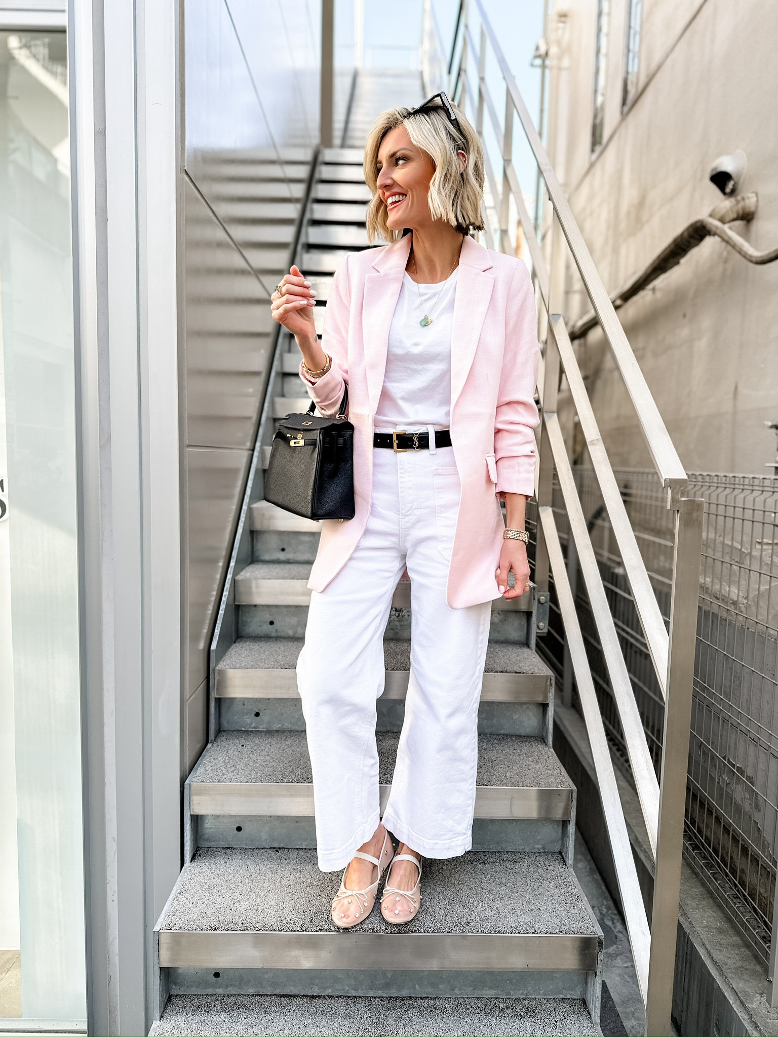 Outfit of the day! I love this pink blazer for spring. Wearing XS 

Loverly Grey, outfit idea

#LTKstyletip #LTKSeasonal