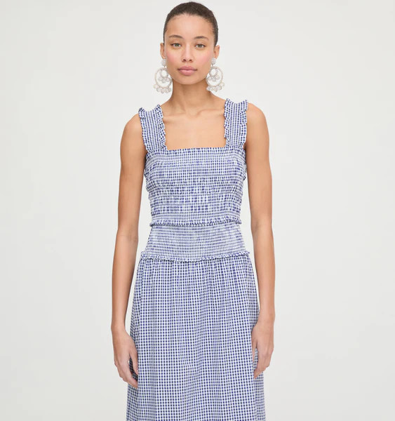 The Azalea Nap Top - Navy Gingham | Hill House Home US