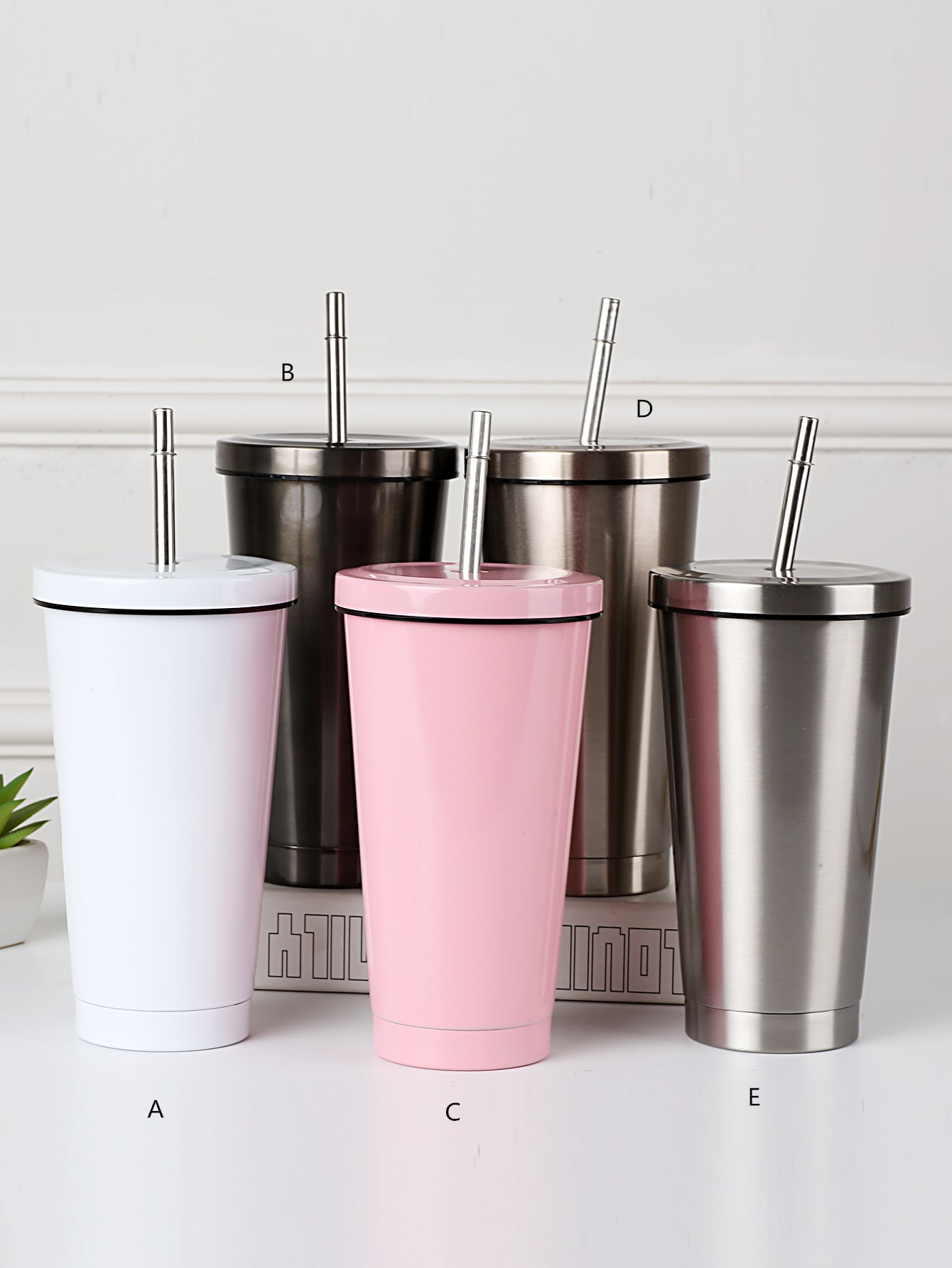 1pc Stainless Steel Straw Cup | SHEIN