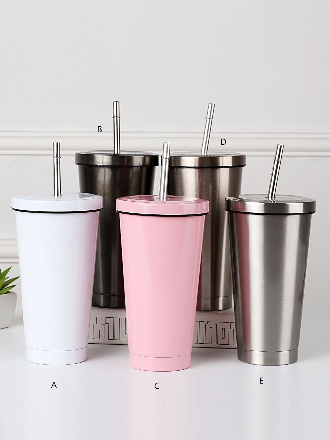1pc Stainless Steel Straw Cup | SHEIN