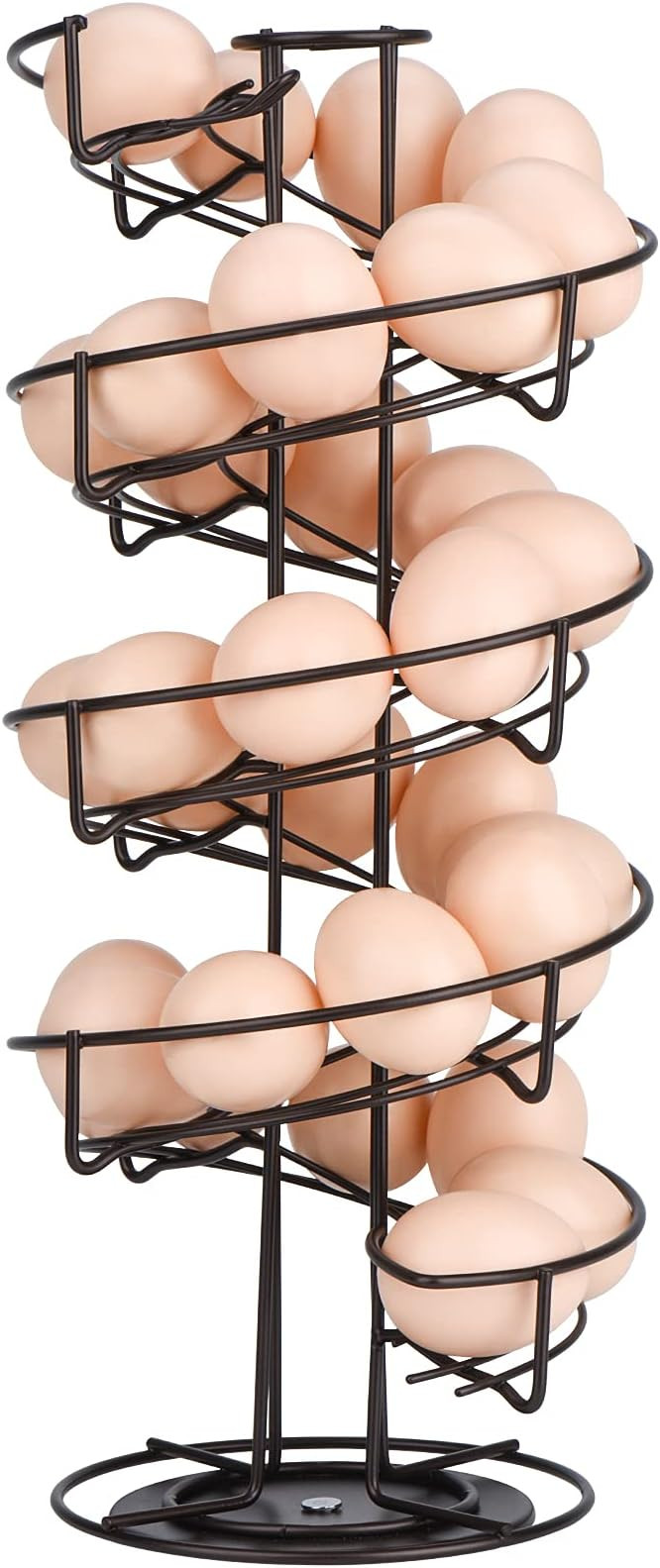 Toplife Spiral Design Metal Egg Skelter Dispenser Rack, Storage Display Rack, Brown | Amazon (US)