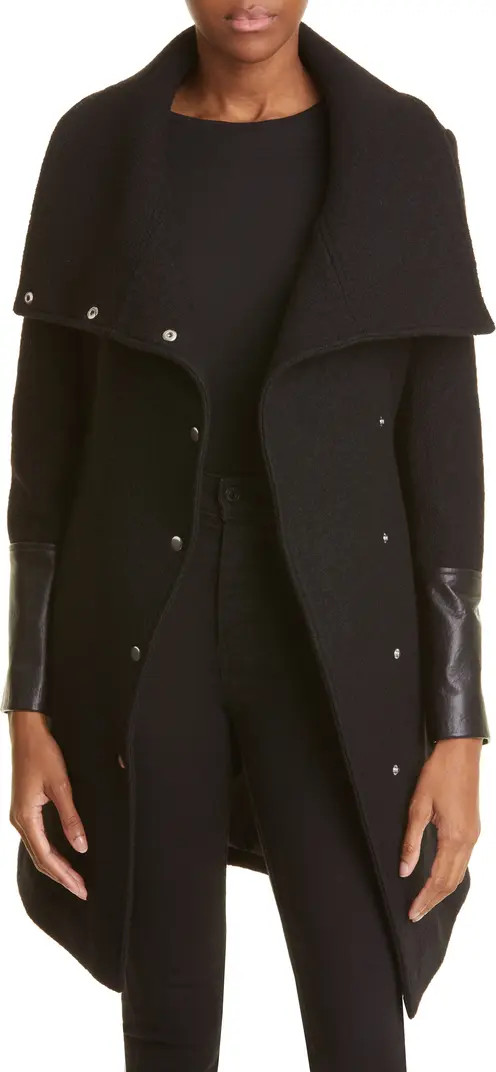 Club Monaco Halli Belted Wool & Leather Coat | Nordstrom | Nordstrom