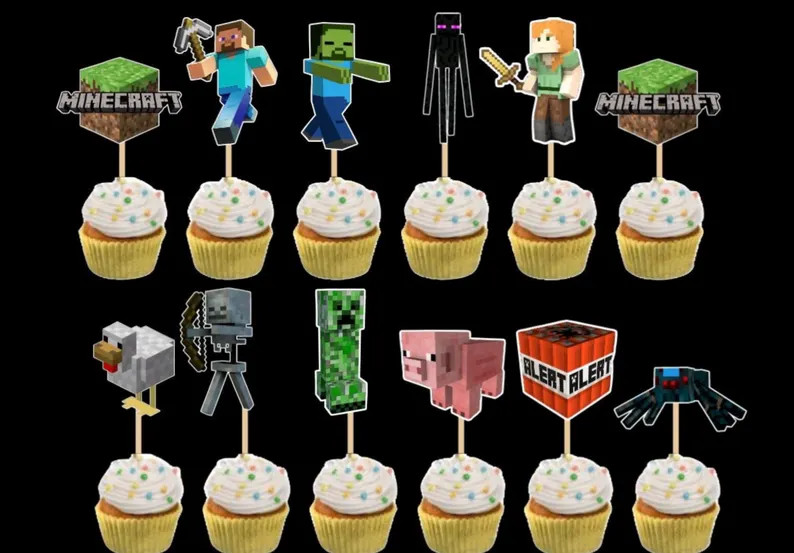 Craft Birthday Toppers - Sets of 12 - Etsy | Etsy (US)