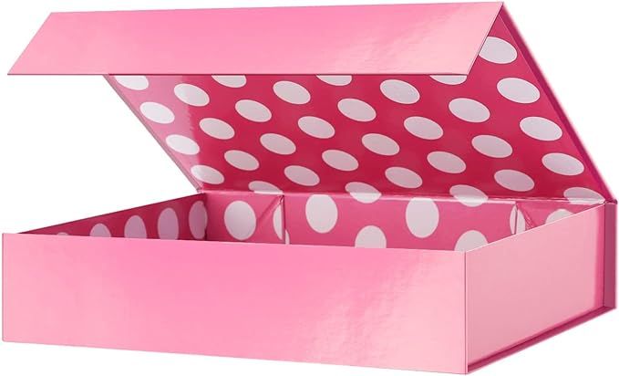 Gift Box 11x7.8x2.3 Inches, Pink Gift Box with Lid for Presents, Magnetic Closure Gift Box, Shirt... | Amazon (US)