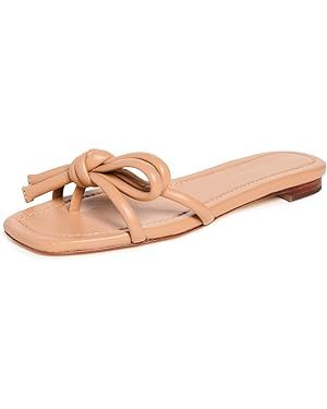 Loeffler Randall Women's Hadley Leather Bow Flat Sandals | Amazon (US)