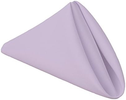 Gee Di Moda Cloth Napkins - 17 x 17 Inch Lavender Solid Washable Polyester Dinner Napkins - Set o... | Amazon (US)