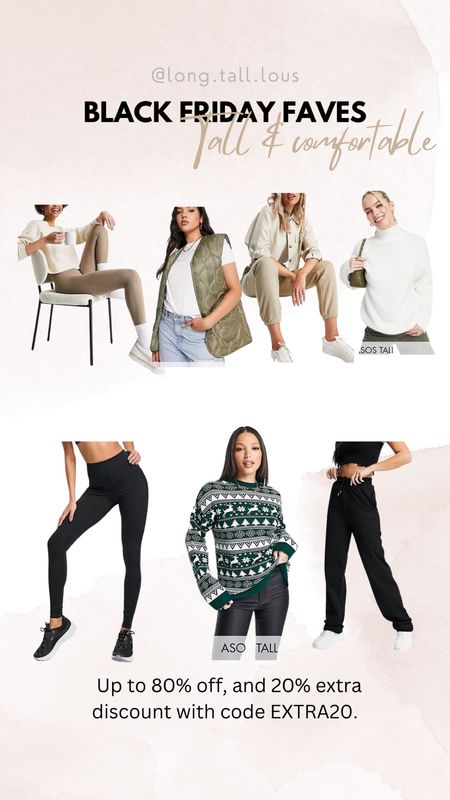 Black Friday at Asos. 

Tall comfortable finds like tall ribbed leggings, joggers and warm sweaters. 



#LTKHoliday #LTKCyberweek #LTKSeasonal