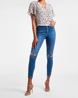 Printed Flutter Sleeve Top | Express