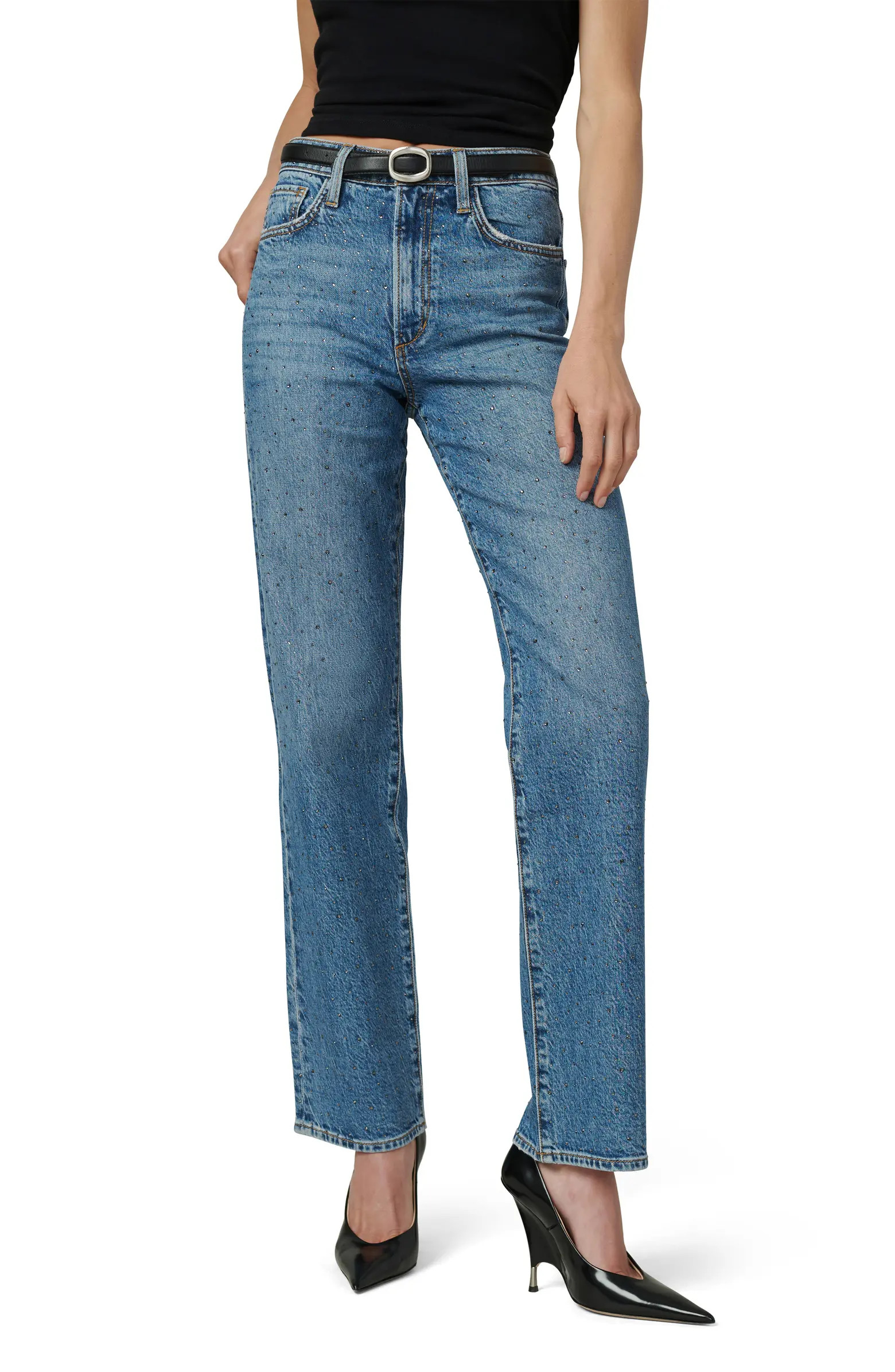 Joe's The Margot Embellished High Waist Straight Leg Jeans | Nordstromrack | Nordstrom Rack