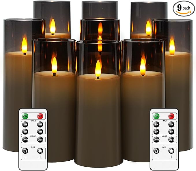Flickering Flameless Candles Battery Operated with Remote and 2/4/6/8 H Timer Plexiglass Led Pill... | Amazon (US)