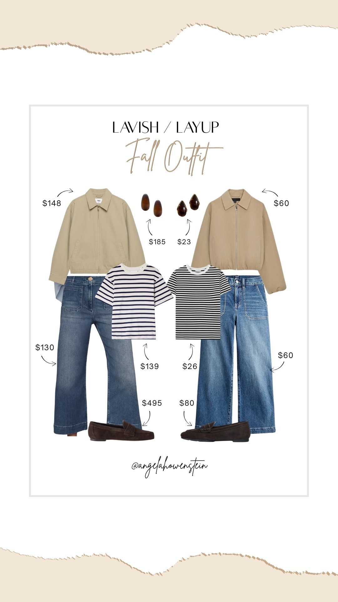 ✨ Lavish / Layup: Fall Outfit ✨
Classic stripes, easy denim, and loafers that never go out of style. Whether you lean luxe or budget-friendly, this combo is a fall closet win. Linked both splurge + save options so you can style it your way!

#falloutfit #lavishlayup #chicstyle #getthislook #outfitinspo #saveorsplurge 



#LTKSeasonal #LTKShoeCrush #LTKStyleTip