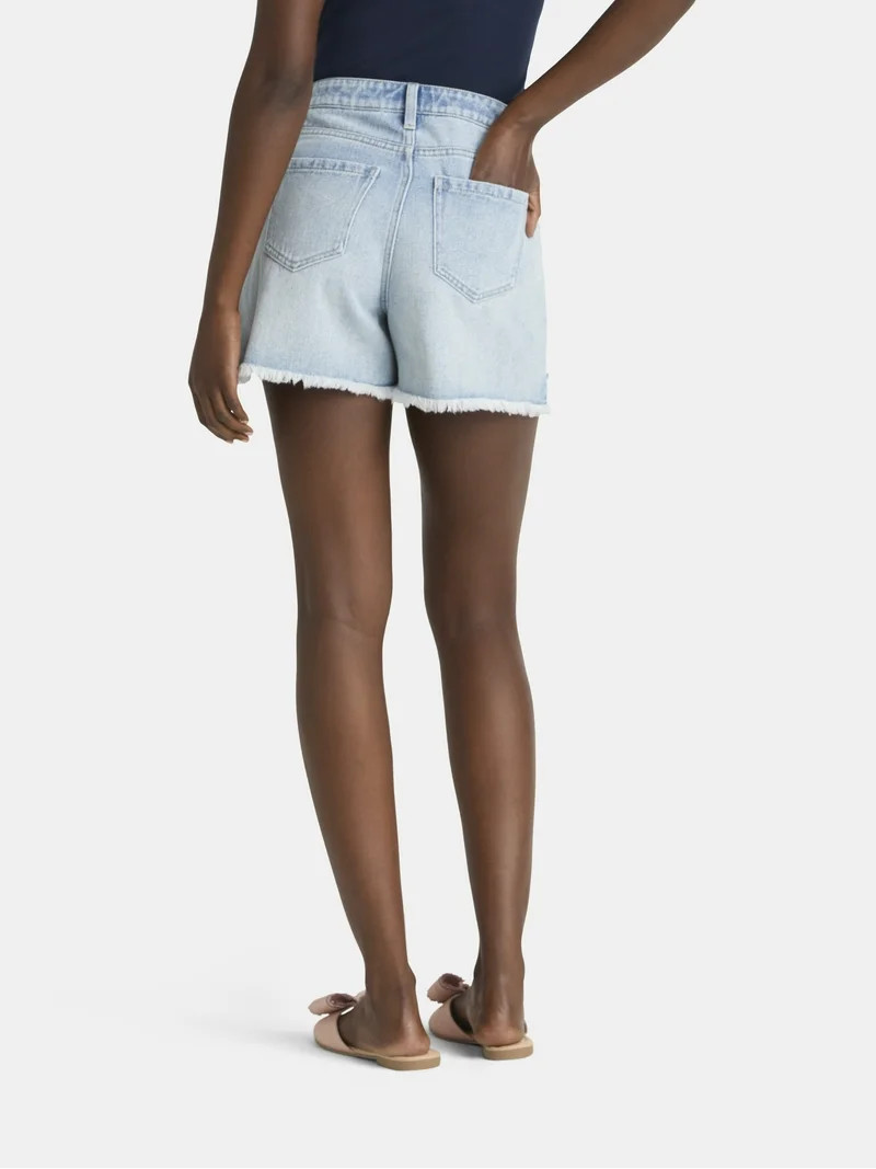 Time and Tru Women's Destructed 4" Denim Short, sizes 2-20 | Walmart (US)