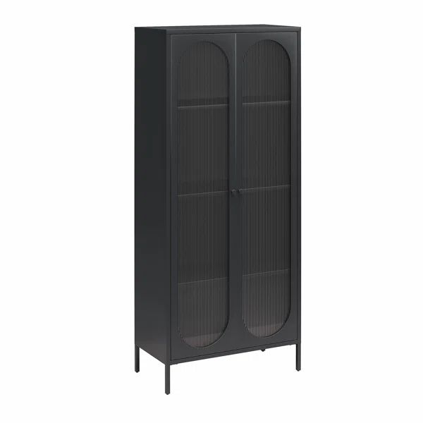 Luna 72.88'' Tall Accent Cabinet with Fluted Glass | Wayfair North America