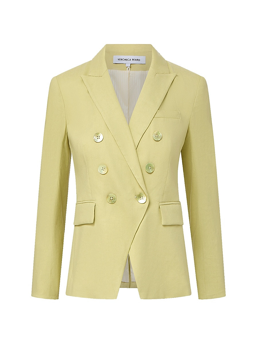 Women's Miller Linen-Blend Double-Breasted Dickey Jacket - Pistachio - Size 0 | Saks Fifth Avenue