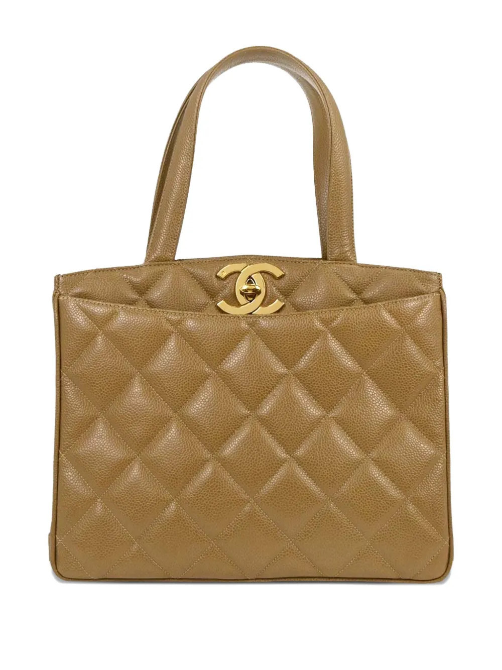 CHANEL Pre-Owned 1994-1996 diamond-quilted tote bag - Neutrals | Farfetch Global