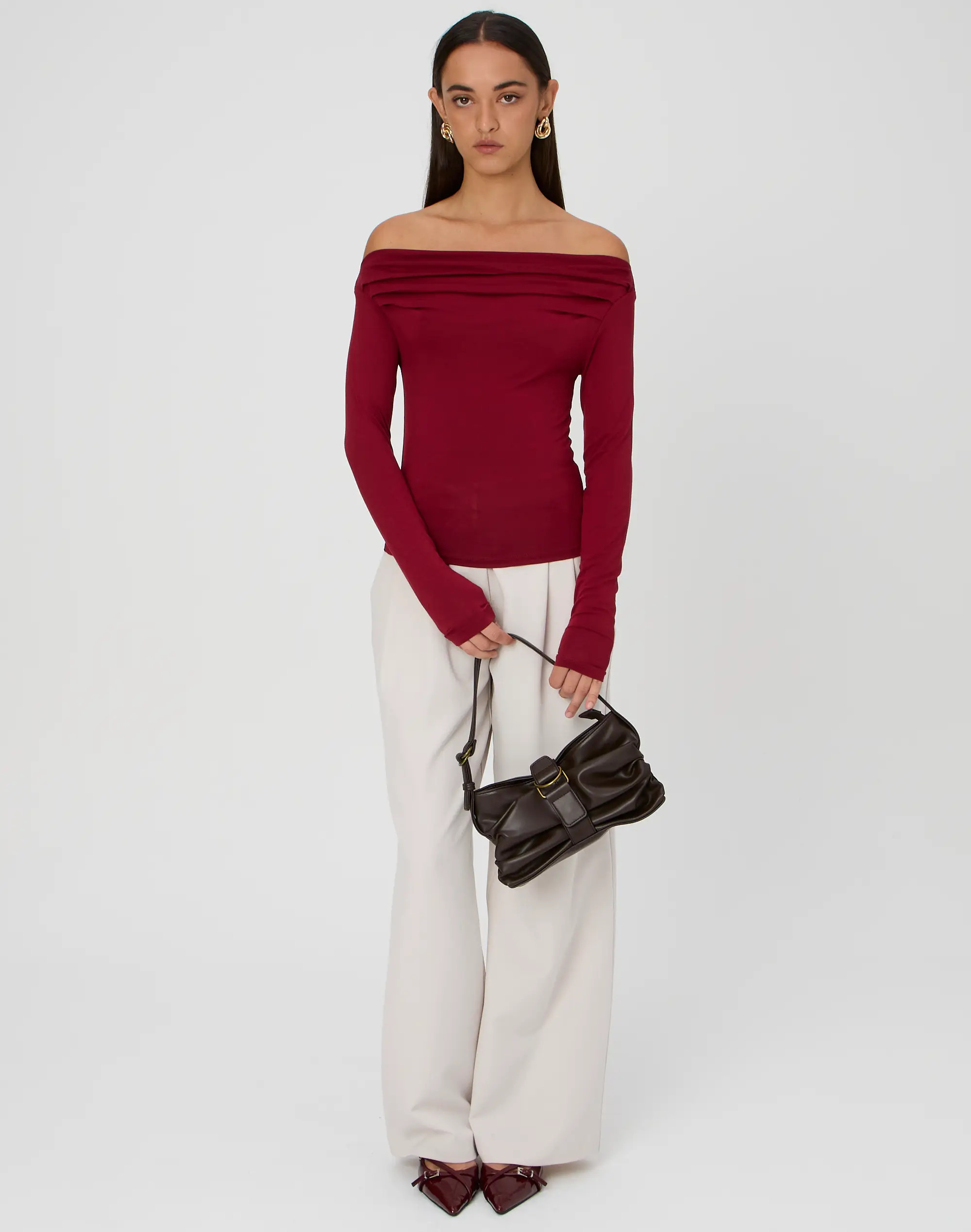 Ruched Off The Shoulder Top in Black | Glassons | Glassons (Australia)