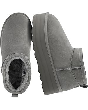 CUSHIONAIRE Hippy Women’s Platform Ankle Boots – Genuine Suede, Faux Fur Lining, Cozy Winter ... | Amazon (US)