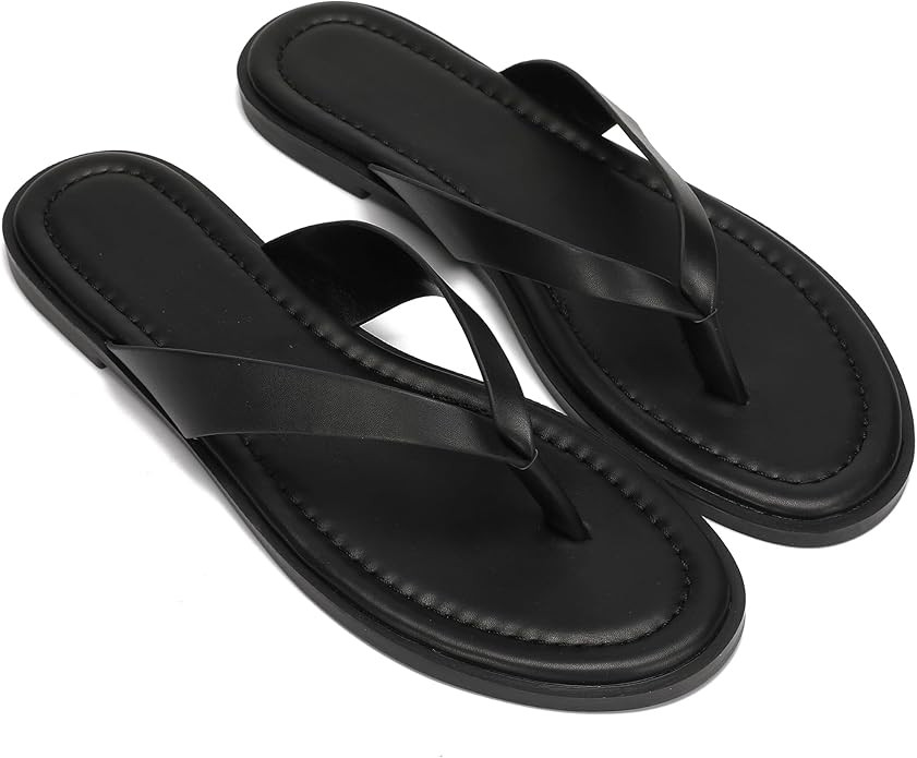 Flip Flops for Women Comfortable Slip on Open Toe Thong Sandals Casual Summer Dress Flats Sandal ... | Amazon (US)