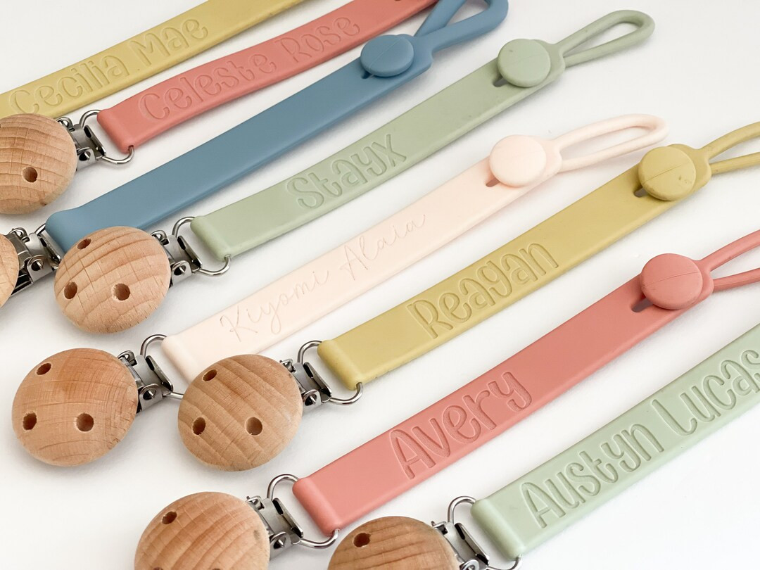 Personalized Silicone Pacifier Clip Custom Pacifier Clip With Name Paci Clip Personalized Baby Sh... | Etsy (US)