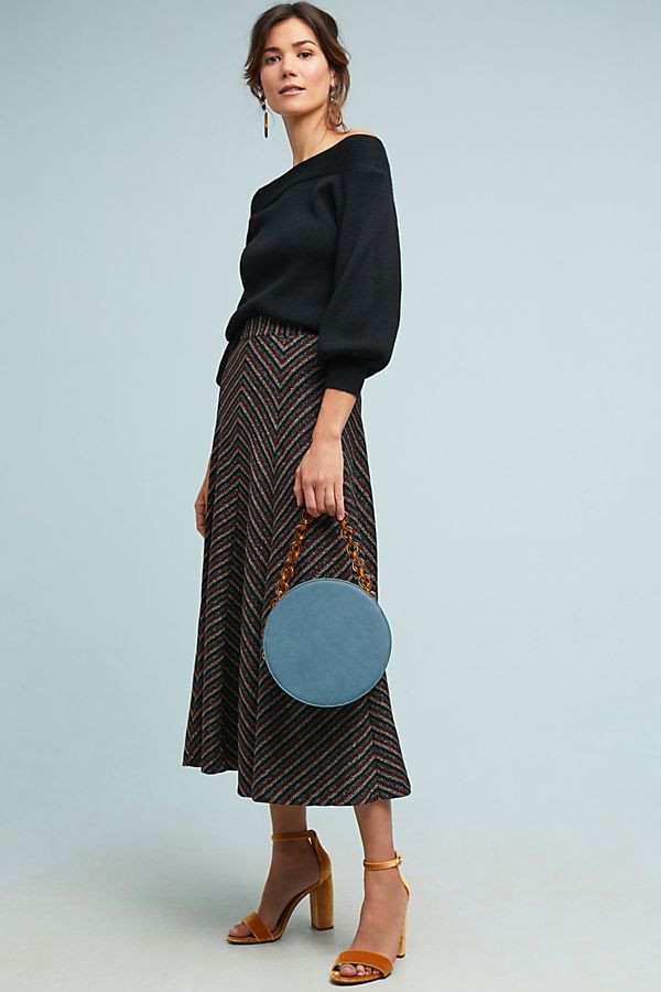 Chevron Shine Skirt | Anthropologie (US)