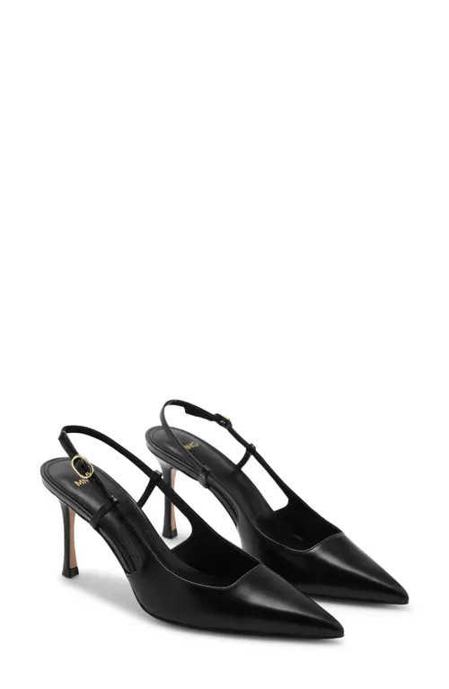 MANGO Pointed Toe Slingback Pump in Black at Nordstrom, Size 8.5Us | Nordstrom