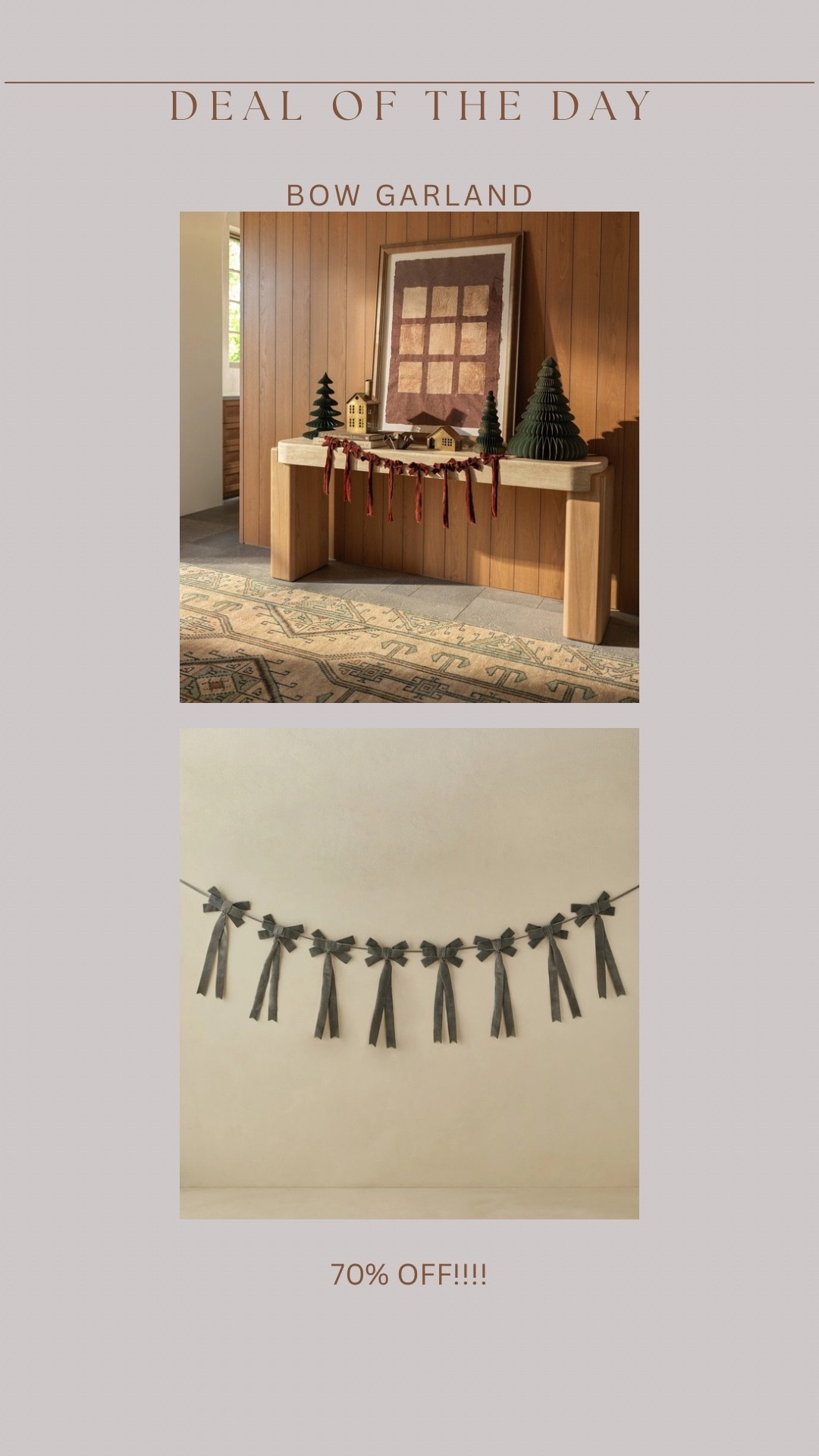 In looooove with this designer bow garland. Currently 70% off!! Great to use as Christmas decor but also would be precious in a nursery 😍

#LTKSaleAlert #LTKHome #LTKKids