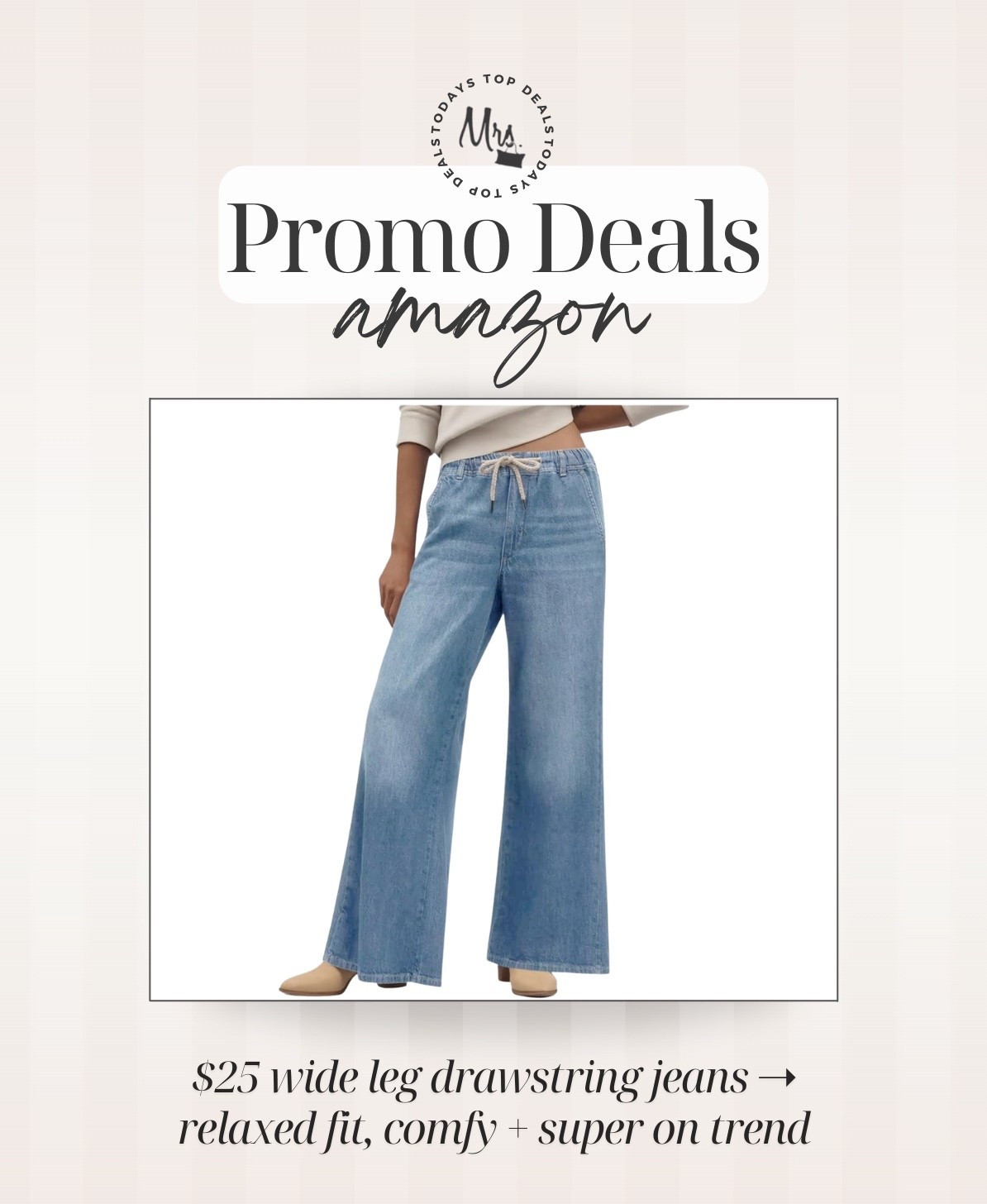 $25 wide leg drawstring jeans ➝ relaxed fit, comfy + super on-trend

#LTKgrwm #LTKSaleAlert #LTKootd