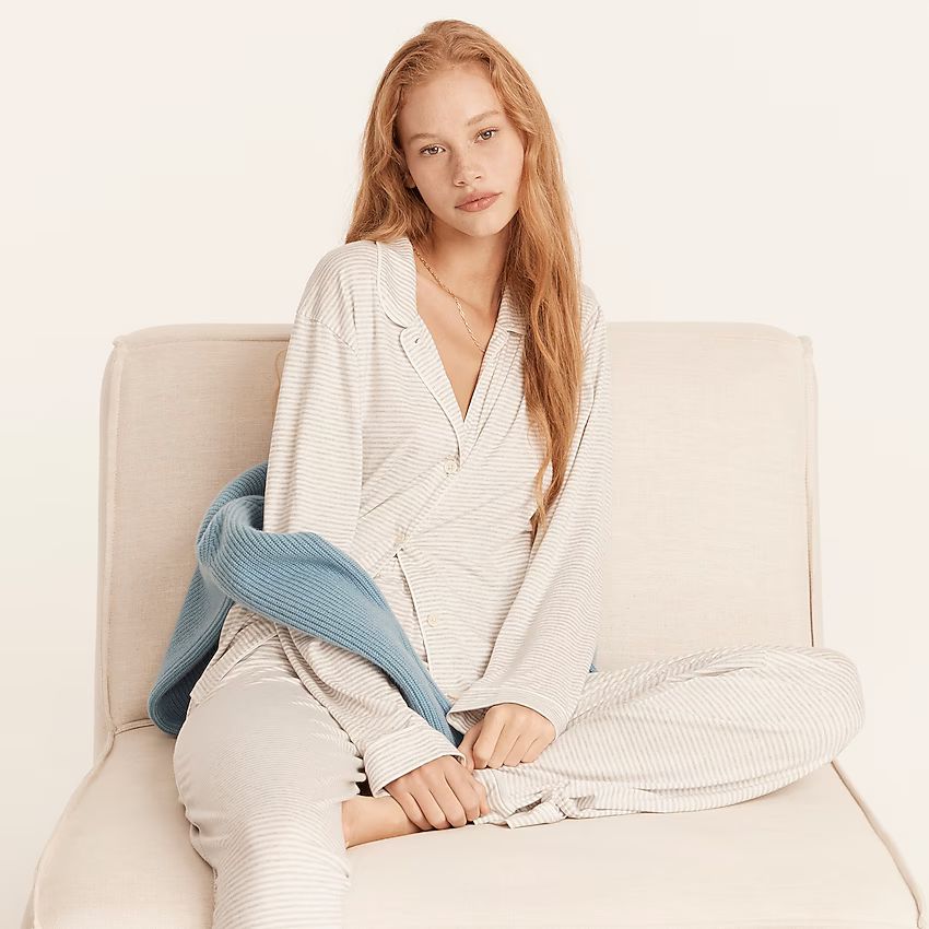 new colorEco dreamiest long-sleeve pajama set in stripeItem BB033 
 
 
 
 
 There are no reviews ... | J.Crew US