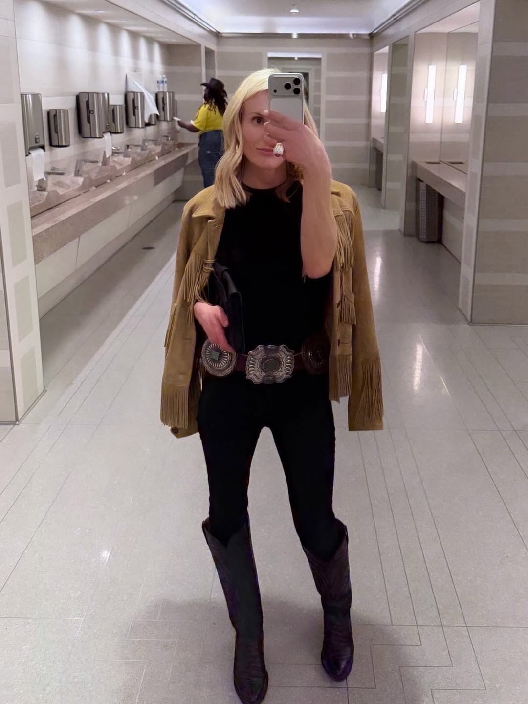 Western look for today. Wearing a vintage Ralph Lauren jacket, vintage belt and custom boots.

#LTKootd