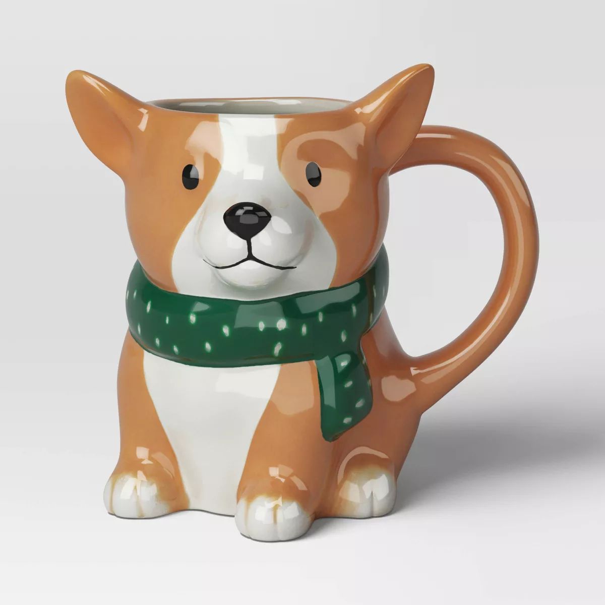 14.5oz Christmas Earthenware Figural Corgi Mug - Wondershop™ | Target