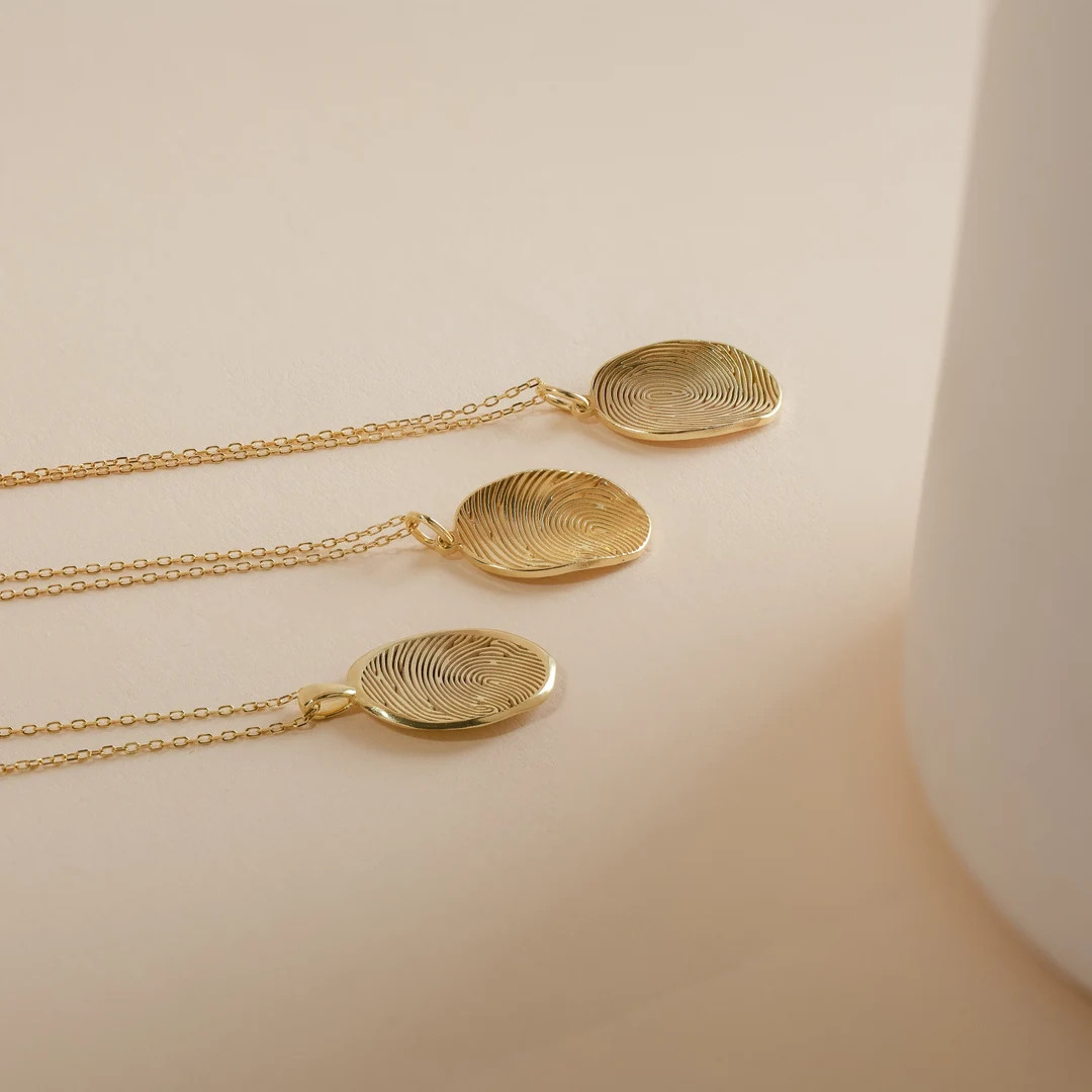 Fingerprint Necklace by Caitlyn Minimalist Personalized Fingerprint Pendant Sympathy Gift Memoria... | Etsy (US)