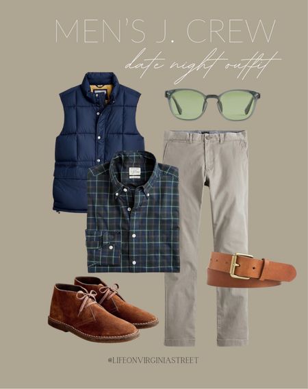 Men’s date night J. Crew outfit inspiration including this Italian leather belt, chinos, puffer vest, sunglasses, suede boots, and plaid poplin shirt. 

men’s looks, men’s fashion, j. crew mens, men’s boots, sunglasses, puffer vest, men’s shoes, j. crew fall arrivals, fall outfit inspiration, fall fashion, coastal style, men’s business wear, men’s event outfit, wedding outfit, men’s belt, men’s sunglasses, men’s vest, chino pants, flannel, plaid button-up, date night

#LTKmen #LTKunder100 #LTKunder50

#LTKfit #LTKstyletip #LTKSeasonal