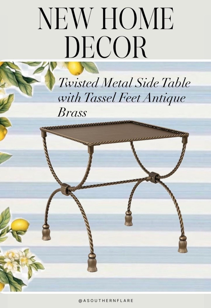 Twisted Metal Side Table with Tassel Feet Antique Brass/Target Home

#LTKHome