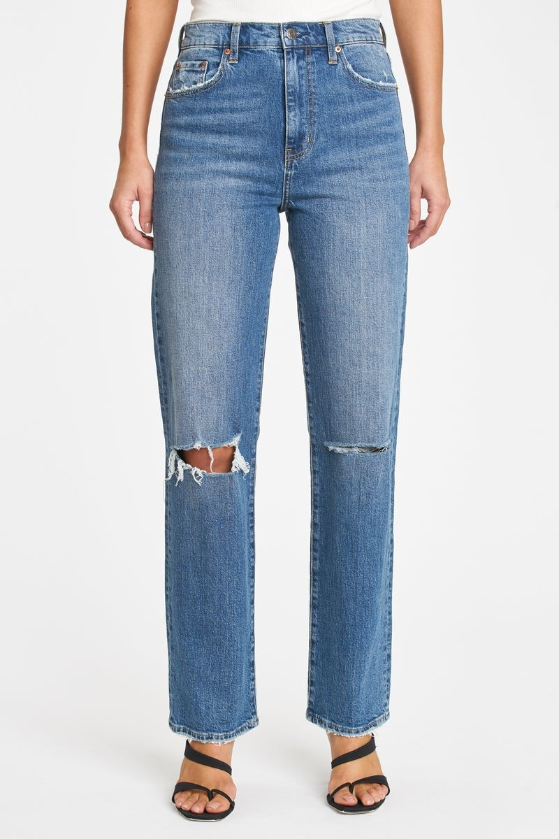 Cassie Super High Rise Straight - Adore Distressed | Pistola Denim