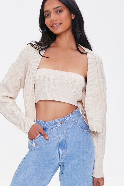 Cable Knit Tube Top & Sweater Set | Forever 21 (US)