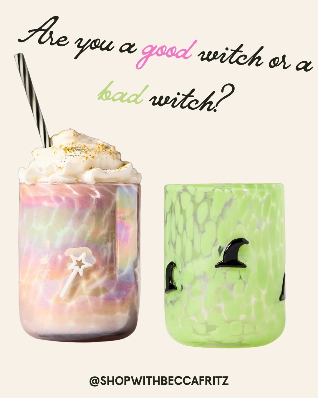 🩷💚 Adding these wicked cute icon glasses to my collection—how could I resist?!
Are you a good witch or a bad witch? 🪄✨
Either way…you need one of these. 
🔗 L l N K E D ⬇️


