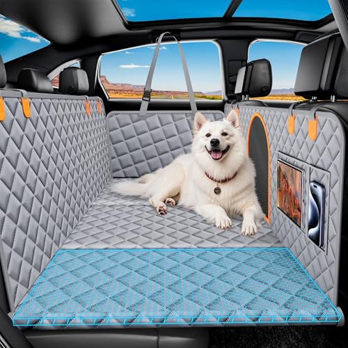 Car Back Seat Extender for Dogs, Hard Bottom Dog Car Seat Cover-Strong Support Waterproof Pet Scratch Proof Nonslip Dog Hammock Backseat for Cars SUVs and Trucks | Amazon (US)