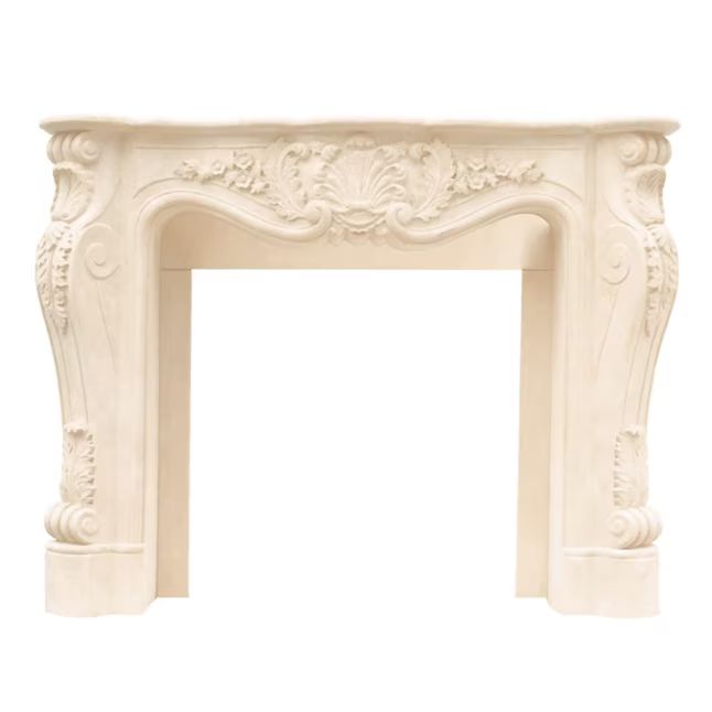 HISTORIC MANTELS LIMITED 53-in W x 47-in H Distressed Ivory/Beige Traditional Fireplace Surround ... | Lowe's