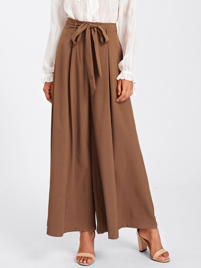 SHEIN Self Belted Skirt Palazzo Pants | SHEIN