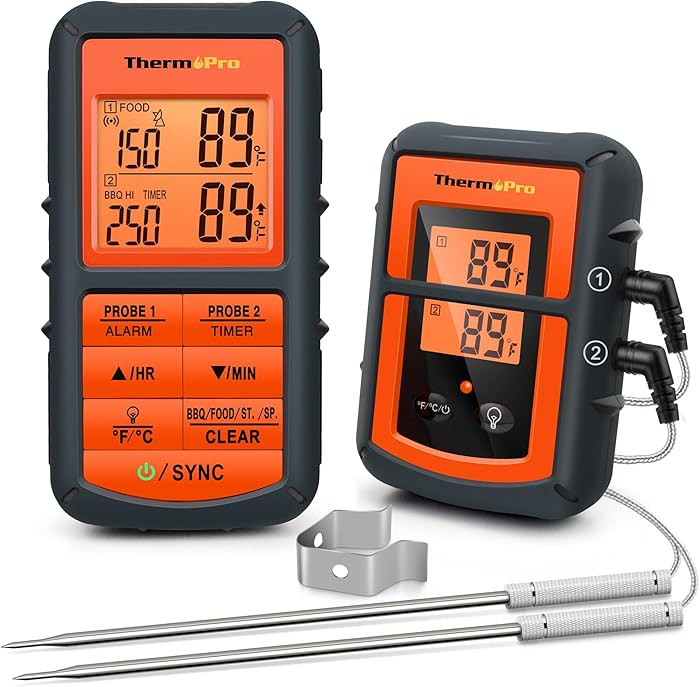 ThermoPro TP08 500FT Wireless Meat Thermometer for Grilling Smoker BBQ Grill Oven Thermometer wit... | Amazon (US)