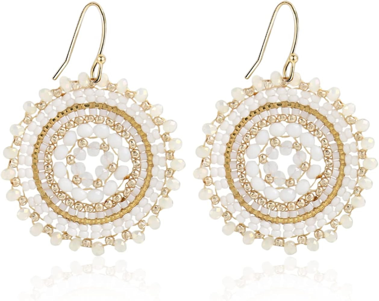 Colorful Summer Beaded Earrings For Women Crystals Glass Bead Dangle Drop Bohemia Earrings Statem... | Amazon (US)