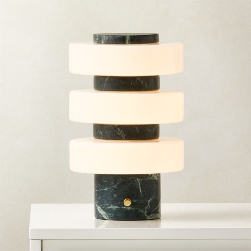 Mercury Modern Green Marble Table Lamp + Reviews | CB2 | CB2