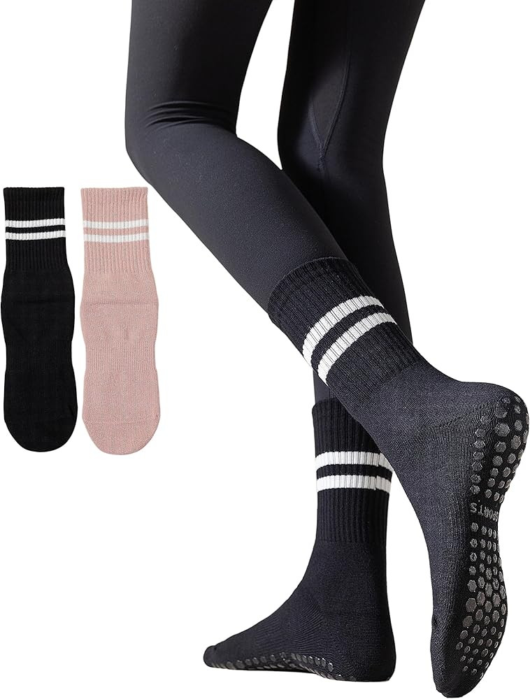 Irisbear Womens Pilates Socks Non Slip Yoga Socks Barre Gym Athletic Socks for Women | Amazon (US)