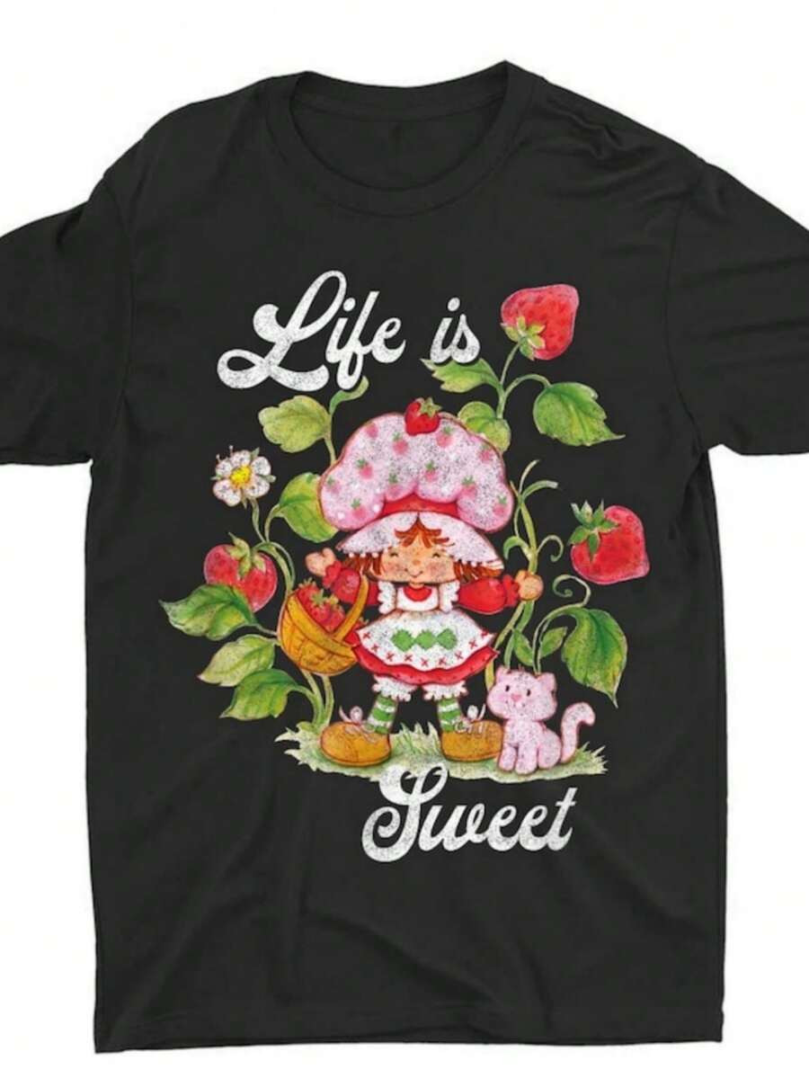 StrawberryShortcake Life Is Sweet Vintage Berry Garden Tshirt, Strawberry Clothes, Strawberry Pri... | SHEIN